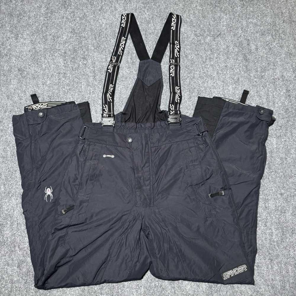 Spyder Ski Snowboard Bibs Suspender Snow Pants Waterproof Black Mens Sz Large 52